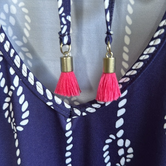 Viv & Lou Nautical Navy Blue and White Cover Up Size S/M - Picture 9 of 10